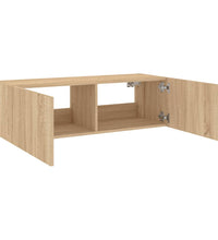 TV-Wandschrank mit LED-Leuchten Sonoma-Eiche 100x35x31 cm