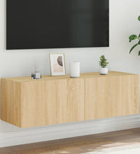 TV-Wandschrank mit LED-Leuchten Sonoma-Eiche 100x35x31 cm