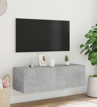 TV-Wandschrank mit LED-Leuchten Betongrau 100x35x31 cm