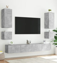 TV-Wandschrank mit LED-Leuchten Betongrau 100x35x31 cm