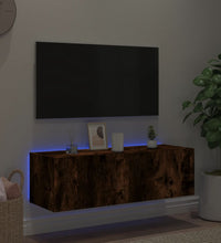 TV-Wandschrank mit LED-Leuchten Räuchereiche 100x35x31 cm