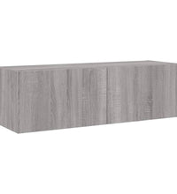 TV-Wandschrank mit LED-Leuchten Grau Sonoma 100x35x31 cm