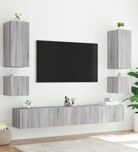 TV-Wandschrank mit LED-Leuchten Grau Sonoma 100x35x31 cm