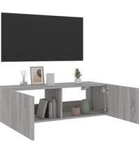 TV-Wandschrank mit LED-Leuchten Grau Sonoma 100x35x31 cm