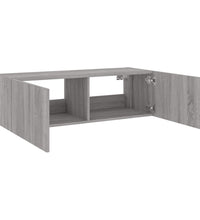 TV-Wandschrank mit LED-Leuchten Grau Sonoma 100x35x31 cm