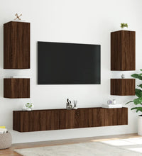 TV-Wandschrank mit LED-Leuchten Braun Eichen-Optik 100x35x31 cm