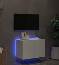 TV-Wandschrank mit LED-Leuchten Weiß 60x35x41 cm