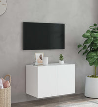 TV-Wandschrank mit LED-Leuchten Weiß 60x35x41 cm