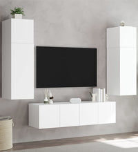 TV-Wandschrank mit LED-Leuchten Weiß 60x35x41 cm