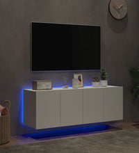 TV-Wandschränke mit LED-Leuchten 2 Stk. Weiß 60x35x41 cm