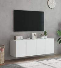 TV-Wandschränke mit LED-Leuchten 2 Stk. Weiß 60x35x41 cm