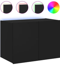 TV-Wandschrank mit LED-Leuchten Schwarz 60x35x41 cm