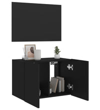 TV-Wandschrank mit LED-Leuchten Schwarz 60x35x41 cm