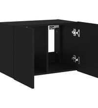 TV-Wandschrank mit LED-Leuchten Schwarz 60x35x41 cm