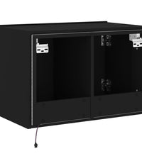 TV-Wandschrank mit LED-Leuchten Schwarz 60x35x41 cm