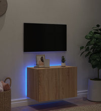 TV-Wandschrank mit LED-Leuchten Sonoma-Eiche 60x35x41 cm