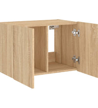 TV-Wandschrank mit LED-Leuchten Sonoma-Eiche 60x35x41 cm