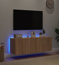 TV-Wandschränke mit LED-Leuchten 2 Stk. Sonoma-Eiche 60x35x41cm