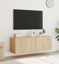 TV-Wandschränke mit LED-Leuchten 2 Stk. Sonoma-Eiche 60x35x41cm