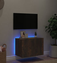 TV-Wandschrank mit LED-Leuchten Räuchereiche 60x35x41 cm