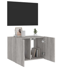 TV-Wandschrank mit LED-Leuchten Grau Sonoma 60x35x41 cm