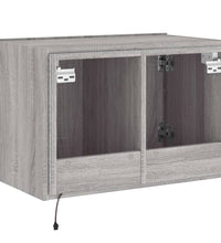 TV-Wandschrank mit LED-Leuchten Grau Sonoma 60x35x41 cm