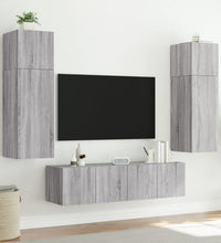 TV-Wandschränke mit LED-Leuchten 2 Stk. Grau Sonoma 60x35x41 cm