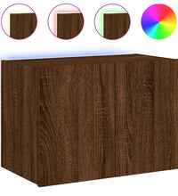 TV-Wandschrank mit LED-Leuchten Braun Eichen-Optik 60x35x41 cm