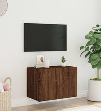 TV-Wandschrank mit LED-Leuchten Braun Eichen-Optik 60x35x41 cm