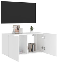 TV-Wandschrank mit LED-Leuchten Weiß 80x35x41 cm