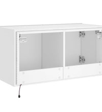 TV-Wandschrank mit LED-Leuchten Weiß 80x35x41 cm