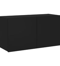 TV-Wandschrank mit LED-Leuchten Schwarz 80x35x41 cm