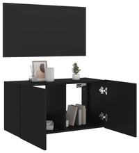 TV-Wandschrank mit LED-Leuchten Schwarz 80x35x41 cm