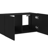 TV-Wandschrank mit LED-Leuchten Schwarz 80x35x41 cm