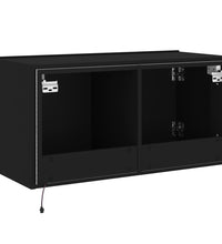 TV-Wandschrank mit LED-Leuchten Schwarz 80x35x41 cm