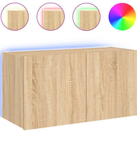 TV-Wandschrank mit LED-Leuchten Sonoma-Eiche 80x35x41 cm