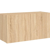 TV-Wandschrank mit LED-Leuchten Sonoma-Eiche 80x35x41 cm