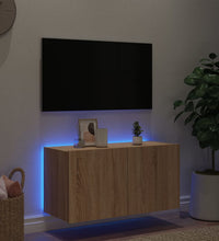 TV-Wandschrank mit LED-Leuchten Sonoma-Eiche 80x35x41 cm