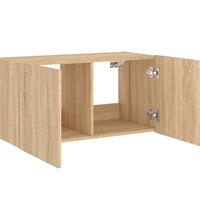 TV-Wandschrank mit LED-Leuchten Sonoma-Eiche 80x35x41 cm