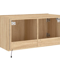 TV-Wandschrank mit LED-Leuchten Sonoma-Eiche 80x35x41 cm