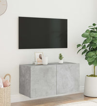 TV-Wandschrank mit LED-Leuchten Betongrau 80x35x41 cm