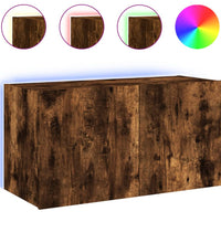 TV-Wandschrank mit LED-Leuchten Räuchereiche 80x35x41 cm