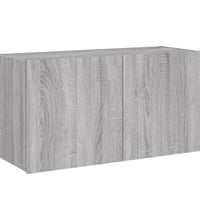 TV-Wandschrank mit LED-Leuchten Grau Sonoma 80x35x41 cm