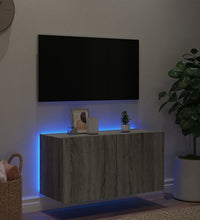 TV-Wandschrank mit LED-Leuchten Grau Sonoma 80x35x41 cm