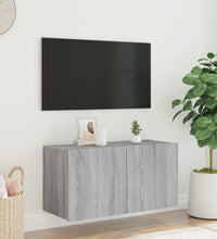 TV-Wandschrank mit LED-Leuchten Grau Sonoma 80x35x41 cm