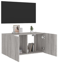 TV-Wandschrank mit LED-Leuchten Grau Sonoma 80x35x41 cm