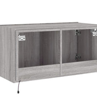 TV-Wandschrank mit LED-Leuchten Grau Sonoma 80x35x41 cm