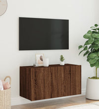 TV-Wandschrank mit LED-Leuchten Braun Eichen-Optik 80x35x41 cm