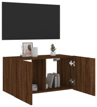 TV-Wandschrank mit LED-Leuchten Braun Eichen-Optik 80x35x41 cm