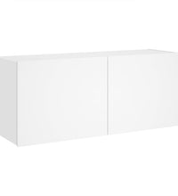 TV-Wandschrank mit LED-Leuchten Weiß 100x35x41 cm